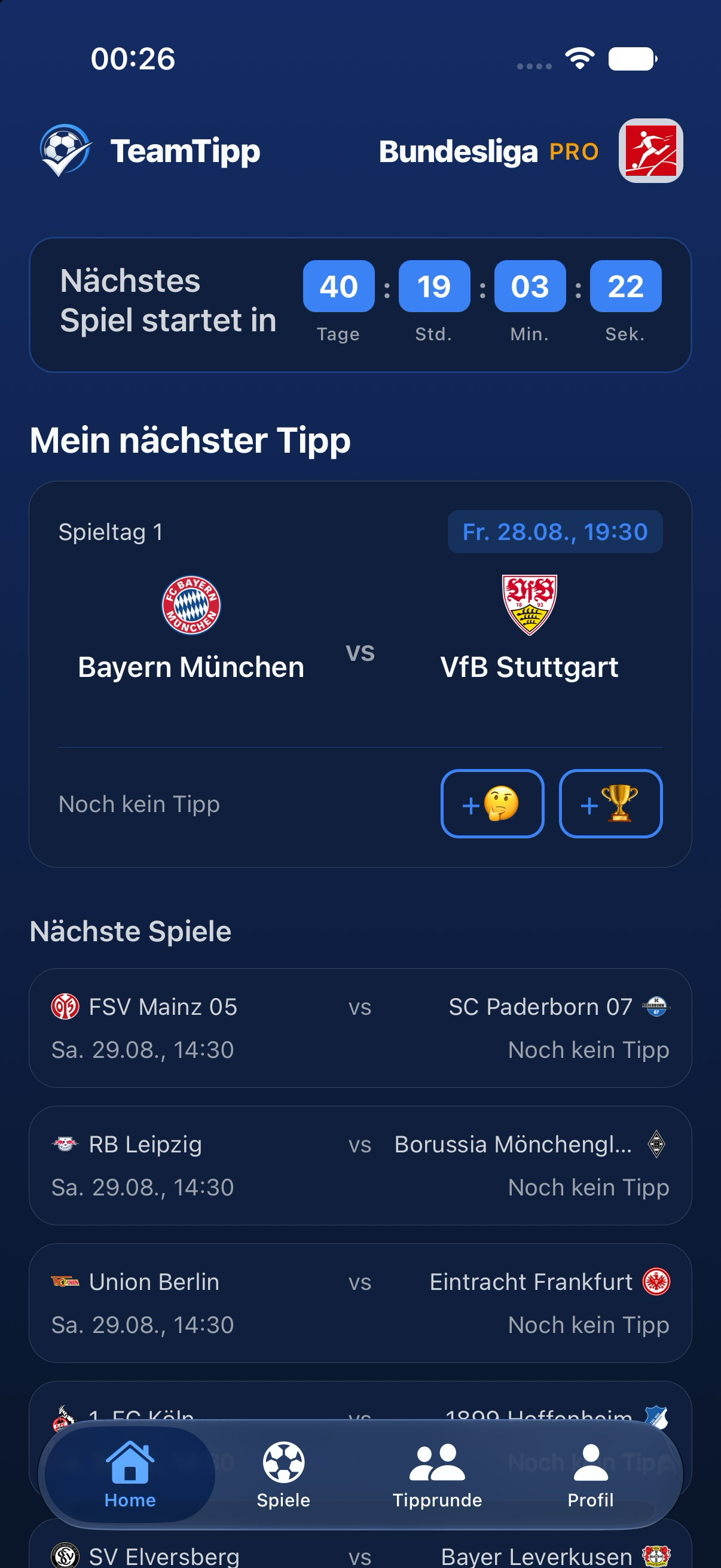 Partidos de Bundesliga y próxima predicción